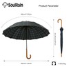 SoulRain Plaid Umbrella 16 Ribs 48" Stick Umbrella Auto Open