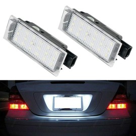 IDIYA New Car Full LED License Number Plate Light Tag Lamp White Bulbs Compatible with Cli-o MK III Lagun-a MK II Vel Sati-s (2 Pack)