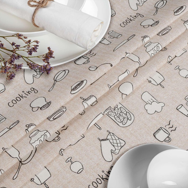 Fabric Tablecloth Washable Table Linen Tablecloth Cotton Polyester Kitchen 240