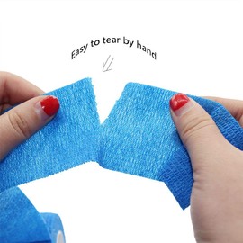 Fuluning, 12 Stück, 5,1 cm X 5 Meter Tapeverband, selbsthaftend Tape, Sportbandage stark Sport Tape für Handgelenk, Knöchel Verstauchungen und Schwellungen, Selbsthaftende Bandage Rollen, blau Farbe