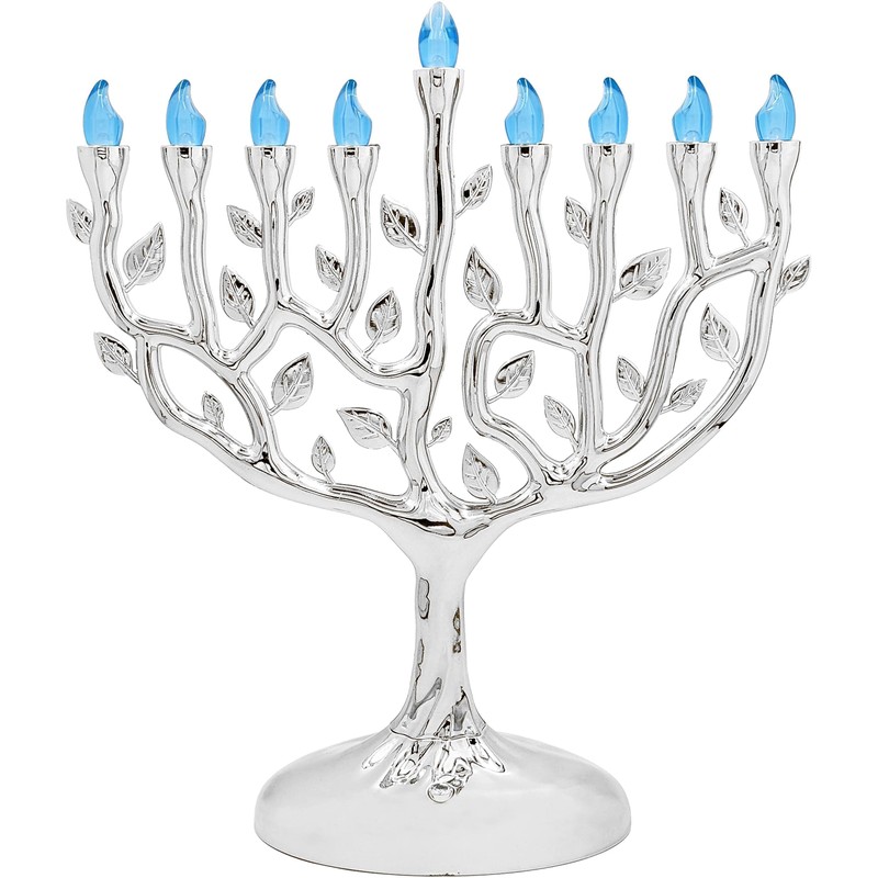 The Dreidel Company Large 12 Inch High LED Electric Silver