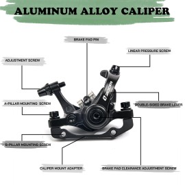 BUCKLOS Mountain Bike Mechanical Disc Brake Caliper with Adapter, MTB Dual Pi...