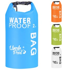 Uncle Paul Boat Dry Bags - Belongings Protection Waterproof Bag for Outdoor Drifting Boating Kayaking Fishing Rafting Swimming Camping Canoeing Surfing Cyan Blue 2 Literes(0.4 UK gal)