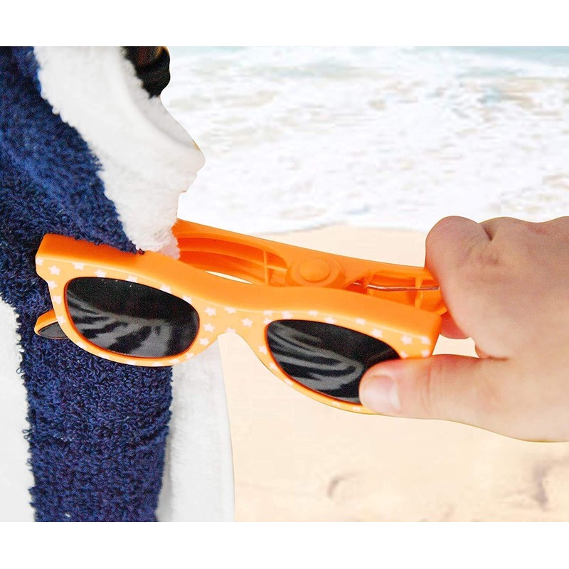 HNDtek Themed Beach Towel Clips, Pool Towel Accessory, Portable Heavy-Duty
