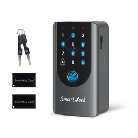 Fingerprint Key Lock Box, Smart Key Box with 4 Unlocking Methods, Waterproof Outdoor Key Box for Home/Household Rental/Office/Car/Rent-a-Car