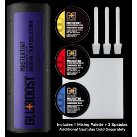 GluBoost MasterTint Modern Kit – Long-Lasting Pure Color Additives for Precise Color Matching, Repairs, and Restorations – Mixing Palette, 3 Spatulas and 3 MasterTint Cans - Red, Yellow, Blue