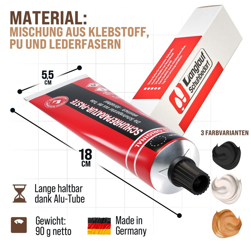 Langlauf shoe supplies repair paste for shoes and sole repair.
