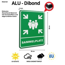 Kein Hundeklo Sign 30 x 20 cm - Viele Arten von Parken Verboten Sign und mehr - Sign Privatparkplatz with PCV or Aluminium Dibond (Sammelplatz Sign (ALU-Dibond, 2 Pieces)