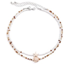 FineryGal Lucky Starfish Sea turtle Jewellery for Women Multilayered Ladies Necklaces for Her Necklaces Good Luck Pendant