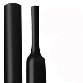 XHF 1.5 Inch (39mm) 3:1 Waterproof Heat Shrink Tubing Marine Grade Wire Cable Adhesive Lined Tube Insulation Seal Against Moisture Corrosion and Air Leakage, 4 Ft Black