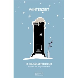 Winterzeit: 12 Grusskarten im Set