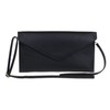Girly Handbags Womens Italian Genuine Leather Envelope Clutch Bag (Black)