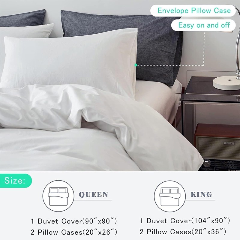 FANSTIVE Duvet Cover Oversized King Size, 100% Washed Cotton, Linen