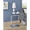 KB Designs - Modern Glass Top Accent Pedestal End Table,