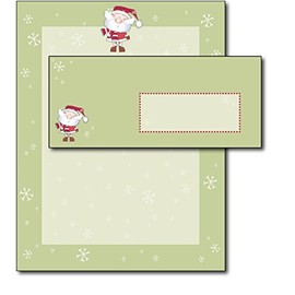 Merry Christmas Santa Holiday Letterhead & Envelopes - 40 Sets