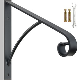 Zwinz Handrail Railings,Wall Mounted Handrails Wrought Iron Railing Fits 1 or 2 Stairs Rail for Steps Porch,Gray