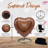 Metallic Wooden Print Heart Urn for Human Ashes Men &