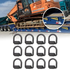YUWUTF 12 Pack 1/2" Heavy Duty Weld On Forged D Ring with Welding Clips, D-Ring Trailer Tie Down Anchor Fit for Truck Cargo,Trailers,RV, ATV,Garages,Dock,Farm Applications and More.MBS:12,000 lbs