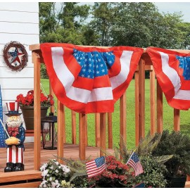 Fun Express Polyester Patriotic Woven Bunting July 4th Party Patriotic Banner 36" W x 22" L