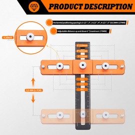 Jecoupoon Adjustable Hardware Punching Fixture Punching Positioner, Suitable for All Kinds of Cabinets, Drawer Handles, Door Handles Drilling Positioning
