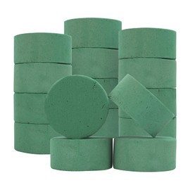 AKOLAFE Pack of 16 Floral Foam Round Sponge 8 x 4 cm Floral Foam for Flowers Green Floral Foam for Fresh Flowers Small Flower Foam for Crafts for Weddings, Birthdays, Garden, Home