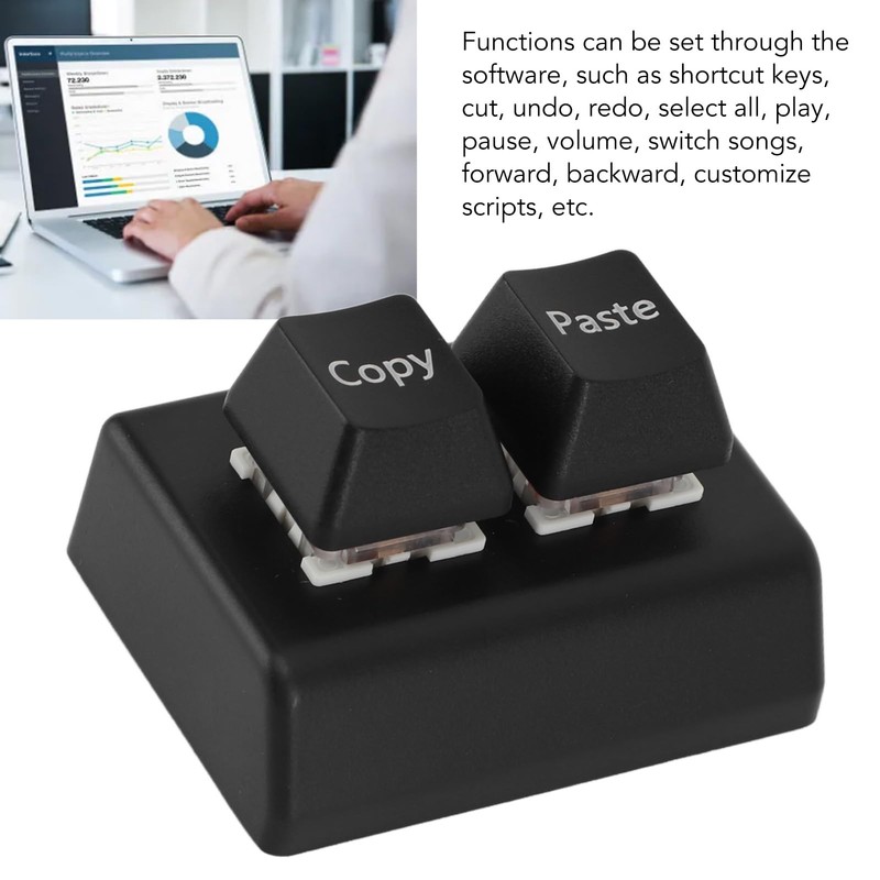 Programmable Keypad, Copy Paste Keypad, 2 Keys Copy Paste Red