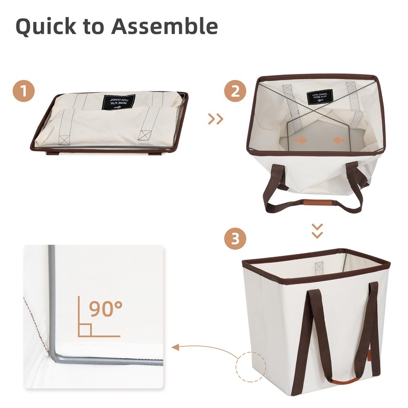 STORAGE MANIAC Collapsible Laundry Caddy, 128L (34 Gal) Large Collapsible