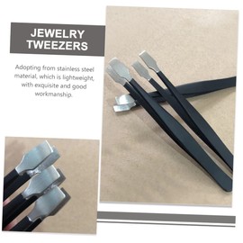 Mipcase 3pcs Stainless Steel Crafting Tweezers for Precision Work Eyelash Stamps Collection Tools Lightweight and Comfortable Handle for Home