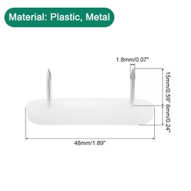 sourcing map Nail on Furniture Glides, 20pcs Plastic Double Pins Furniture Sliders Chair Leg Feet Pads Glide Nails