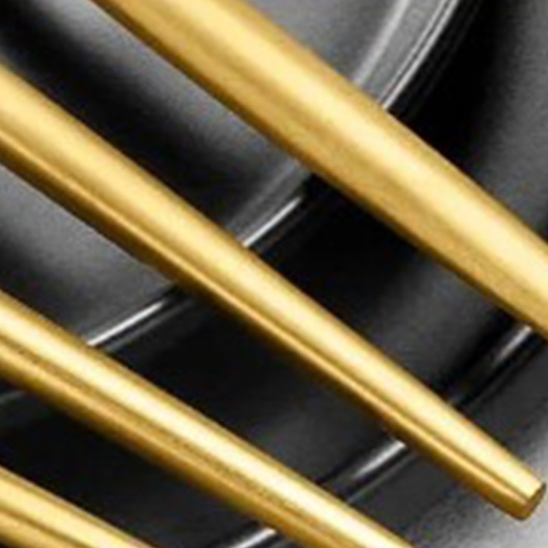 6 Set Gold Cutlery Set Stainless Steel Elegant Steak Knife