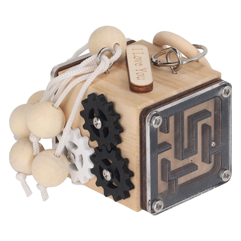 Wooden Sensory Fidget Lock Box Toy Educational Early Learning IQ
