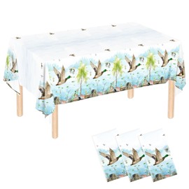 JVORFDG 3pcs Mallard Duck Tablecloths Mallard Duck Birthday Party Supplies Disposable Mallard Duck Theme Party Table Cover Plastic Table Cloth Duck Hunting Birthday Party Decorations
