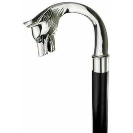 Silver Finish Designer Wolf Head Handle Vintage Victorian Style Wooden Walking Stick Cane Gift Daily Use for Men and Women