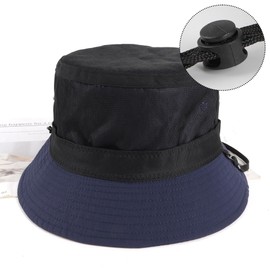 NOEMIN Men's Bucket Hat - Oversize XL/XXL/XXXL Quick Dry Fisherman Hat Lightweight Sun Protection Foldable Adjustable with Chin Strap for Beach Travel and Outdoor Activities Dark Blue