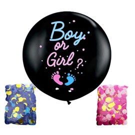 Samkos Balloons, Gender Reveal, Confetti, Balloons, Surprise, Announcement, Gender Reveal Balloon, Large Black Balloon, Gender Reveal Surprise, Party Supplies, Boys, Girls, (C)