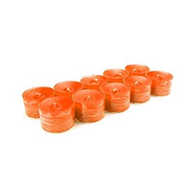 10 Original Danish 8 Hours Tea Lights Unscented in Acrylic Cup Coloured Orange