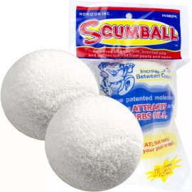 Scumball Surface Oil Absorber Removes Scum Oils from Pool Spa 2-pk Floating Ball