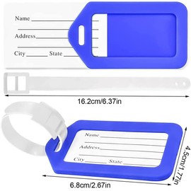 Pack of 10 Luggage Tags Address Labels Name Tags Luggage Tags in Various Colours, Made of Flexible Plastic for Labelling