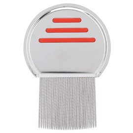 Peine de acero inoxidable para tratamiento de piojos y liendres para eliminar los piojos de la cabeza de la suciedad, peine de extracción de piojos en espiral simple(rojo)