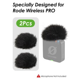 YOUSHARES Mic Cover for Rode Wireless Pro, Wind Muff Dead Cat Pop Filter Compatible with Rode Wireless Pro Wireless Microhpone System, Reduce Background Noise Improved Sound Quality (2 Pcs)