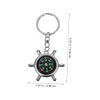WHAMVOX 3Pcs Rudder Shape Keychain Compass Outdoor Survival Map Compass