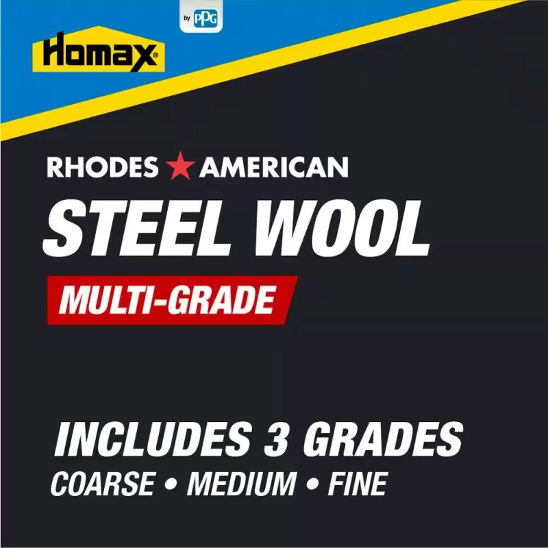 Assorted 12 pad Grit Steel Wool