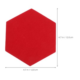 NUOBESTY 12pcs Red Hexagonal Felt Boards Hexagon Acoustic Panels for Wall Cork Board Memo Board Bulletin Board Notice Board Decors