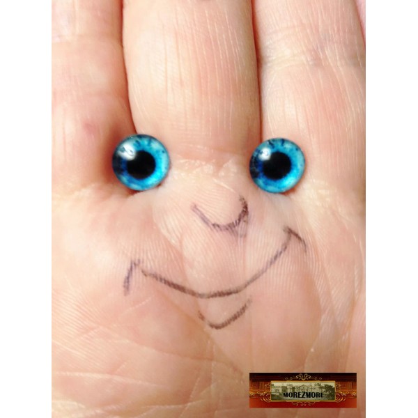 Morezmore M01549 MOREZMORE 1 Pair Glass Eyes Iris 8mm PRETTY