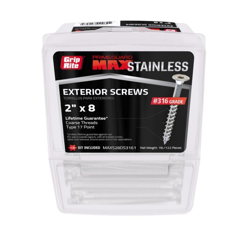 Grip-Rite PrimeGuard Max MAXS28DS3161, #8 x 2 Deck Screw, T20