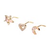 9pcs Nose Studs Set Golden Stainless Steel L Shape Shiny