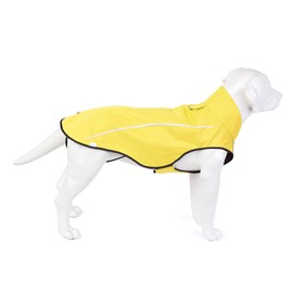 Mile High Life | Dog Raincoat | Adjustable Water Proof Pet Clothes | Lightweight Rain Jacket with Reflective Strip | Easy Step in Closure, Yellow, Small