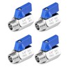 QWORK Mini Ball Valve, 4 Pack 3/8" NPT Thread Female