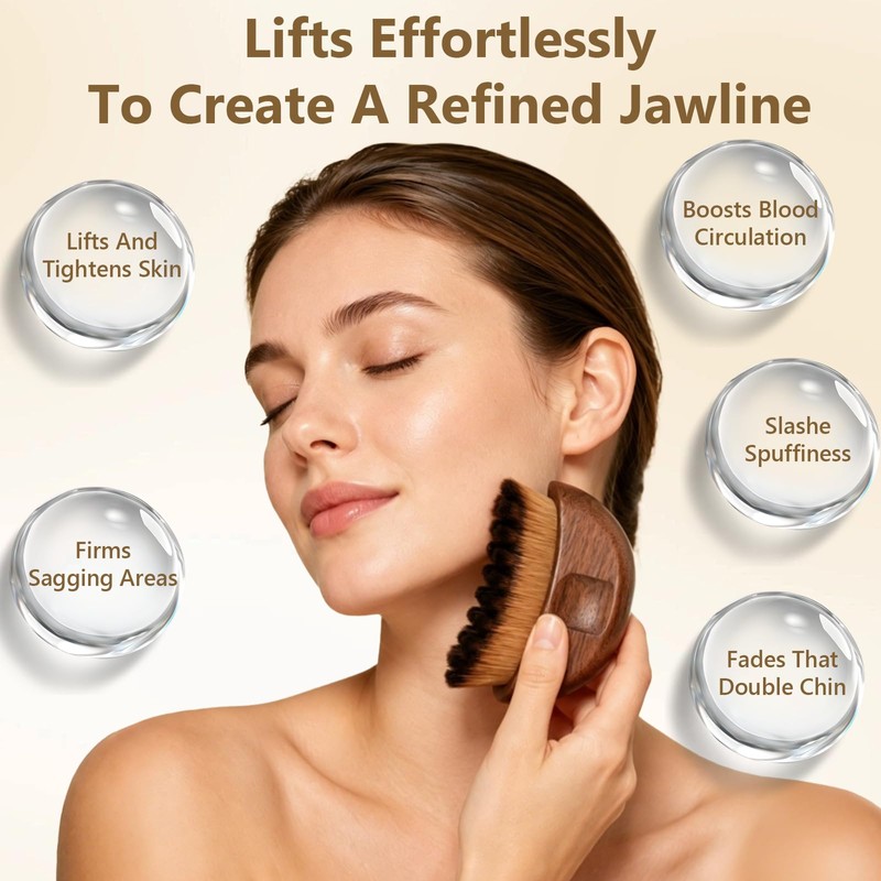 3-in-1 Facial Massager Set, Walnut Face Brush, Stainless Steel Gua
