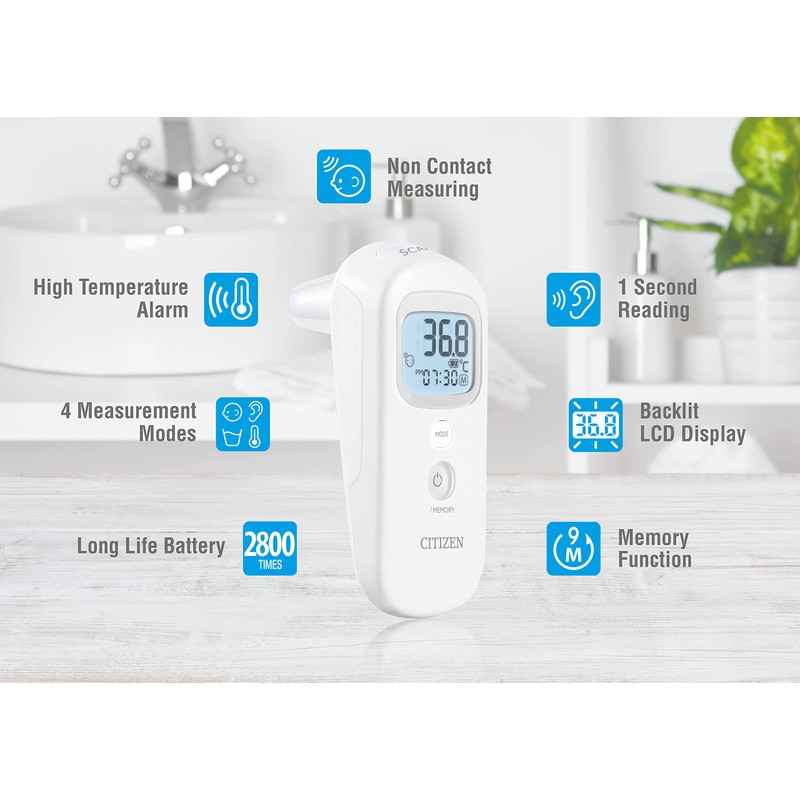 Citizen CTD711 Forehead and Ear Digital Thermometer for Adults, Children